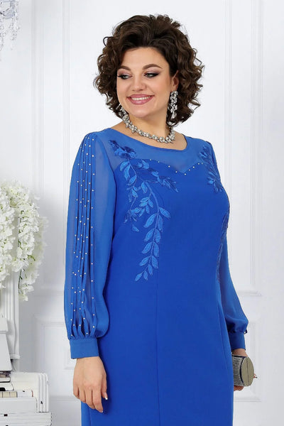 Katreen - Stylish Long Sleeve Dress With Floral Embroidery