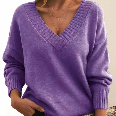 Aria | Chic Deep V-Neck Relaxed Fit Sweater