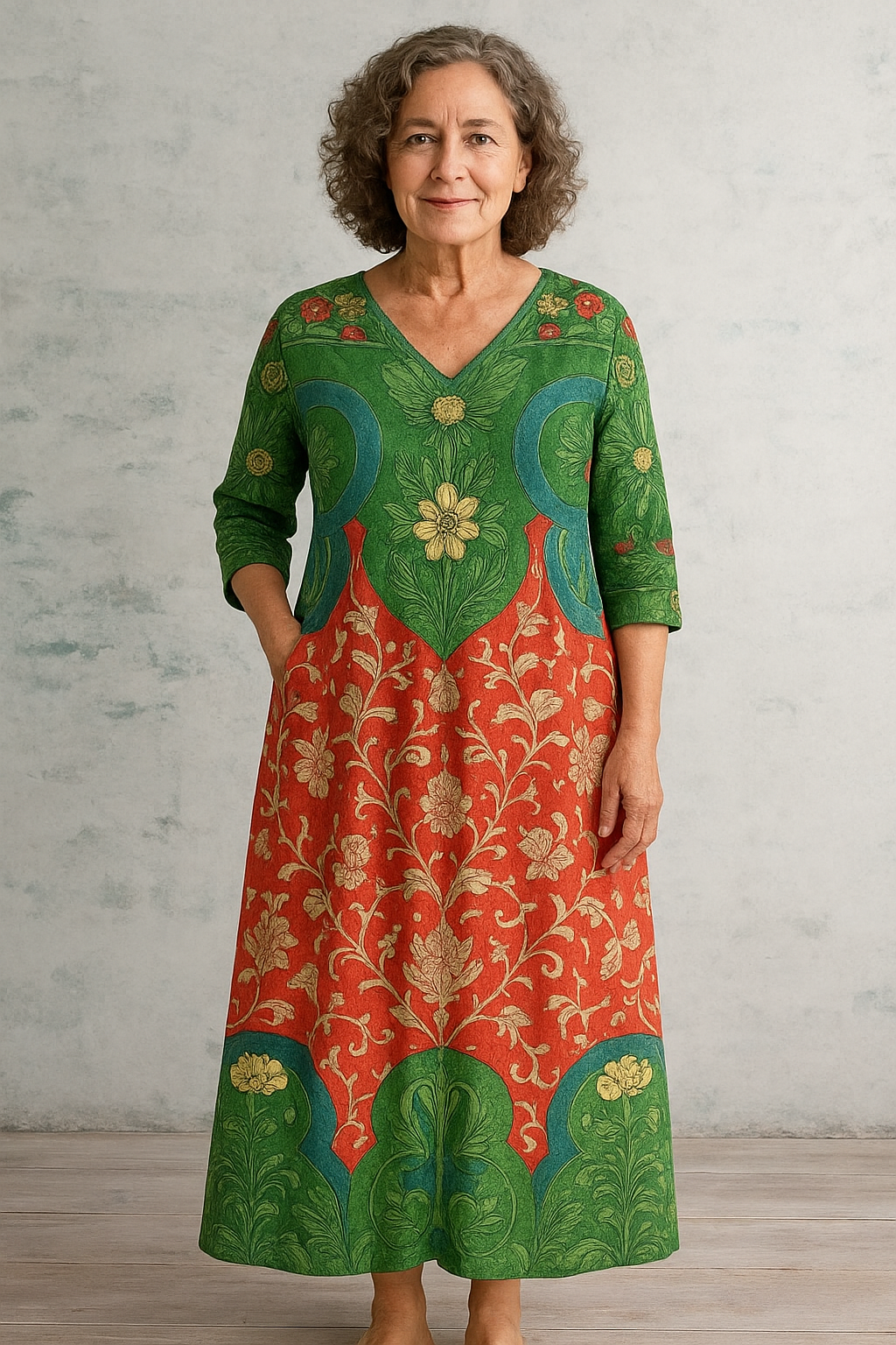 Giulia | Long dress with vintage floral print