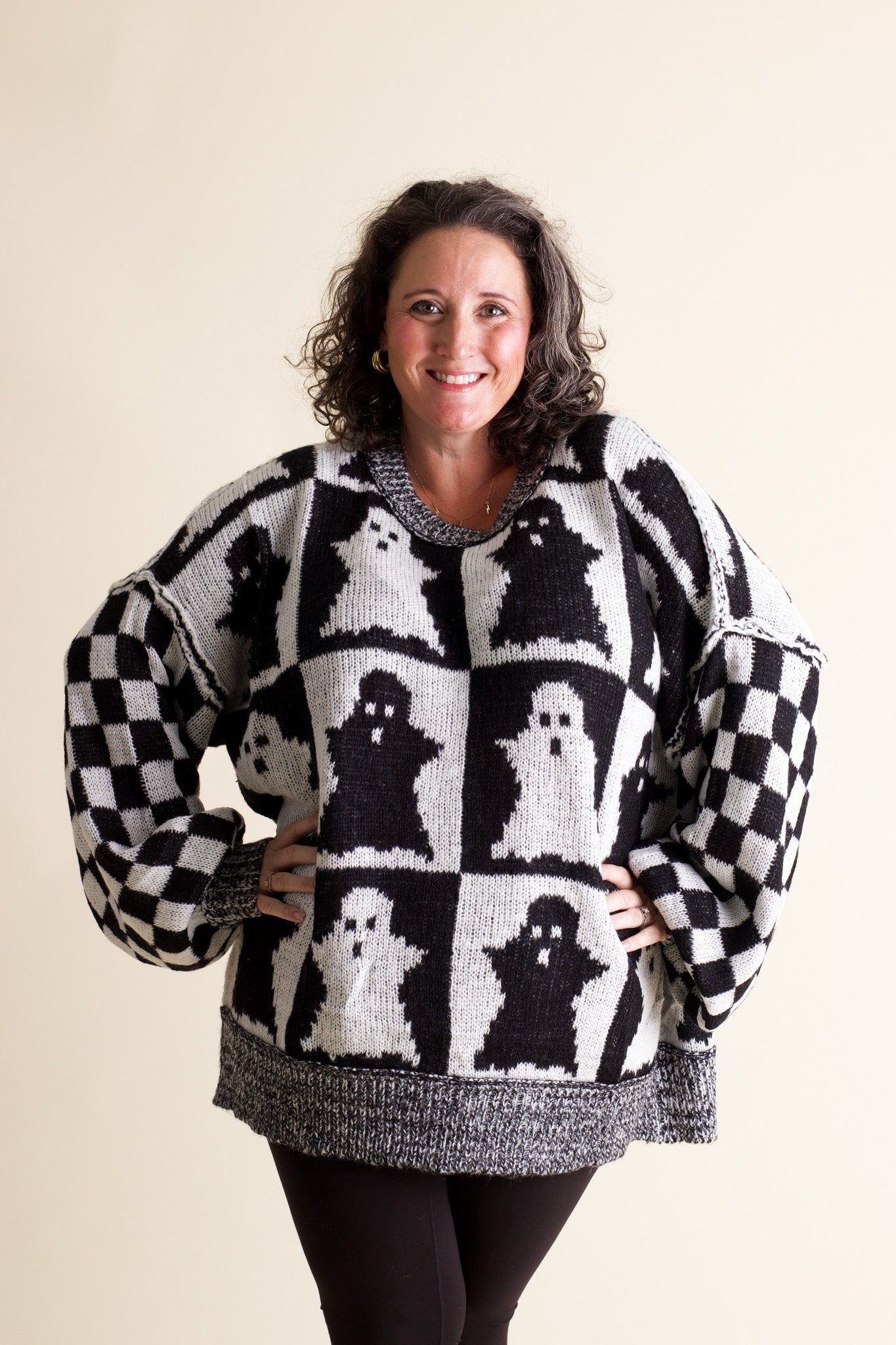 Spooky Season Checkered Sweater