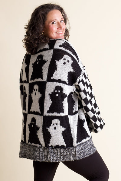 Spooky Season Checkered Sweater