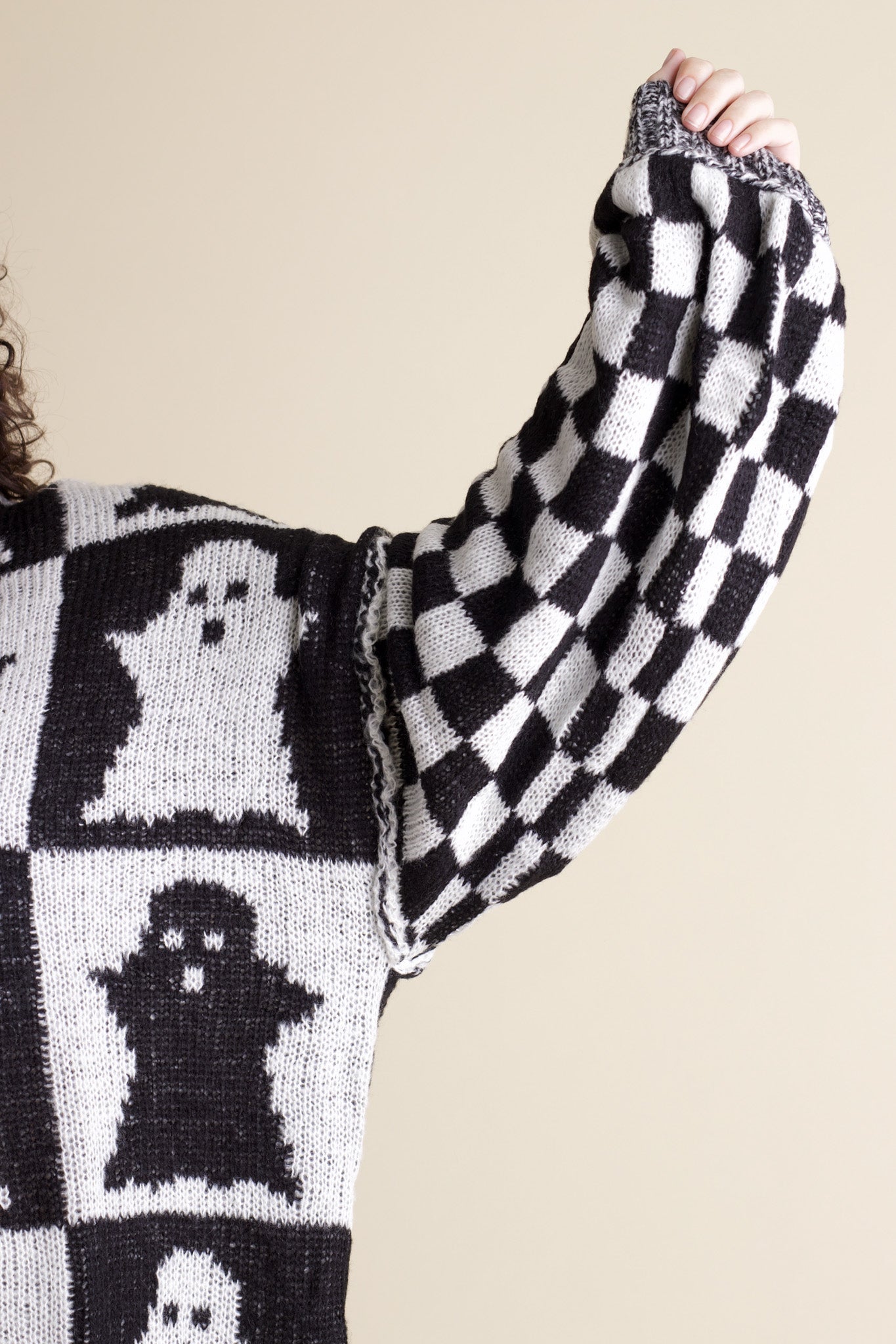 Spooky Season Checkered Sweater