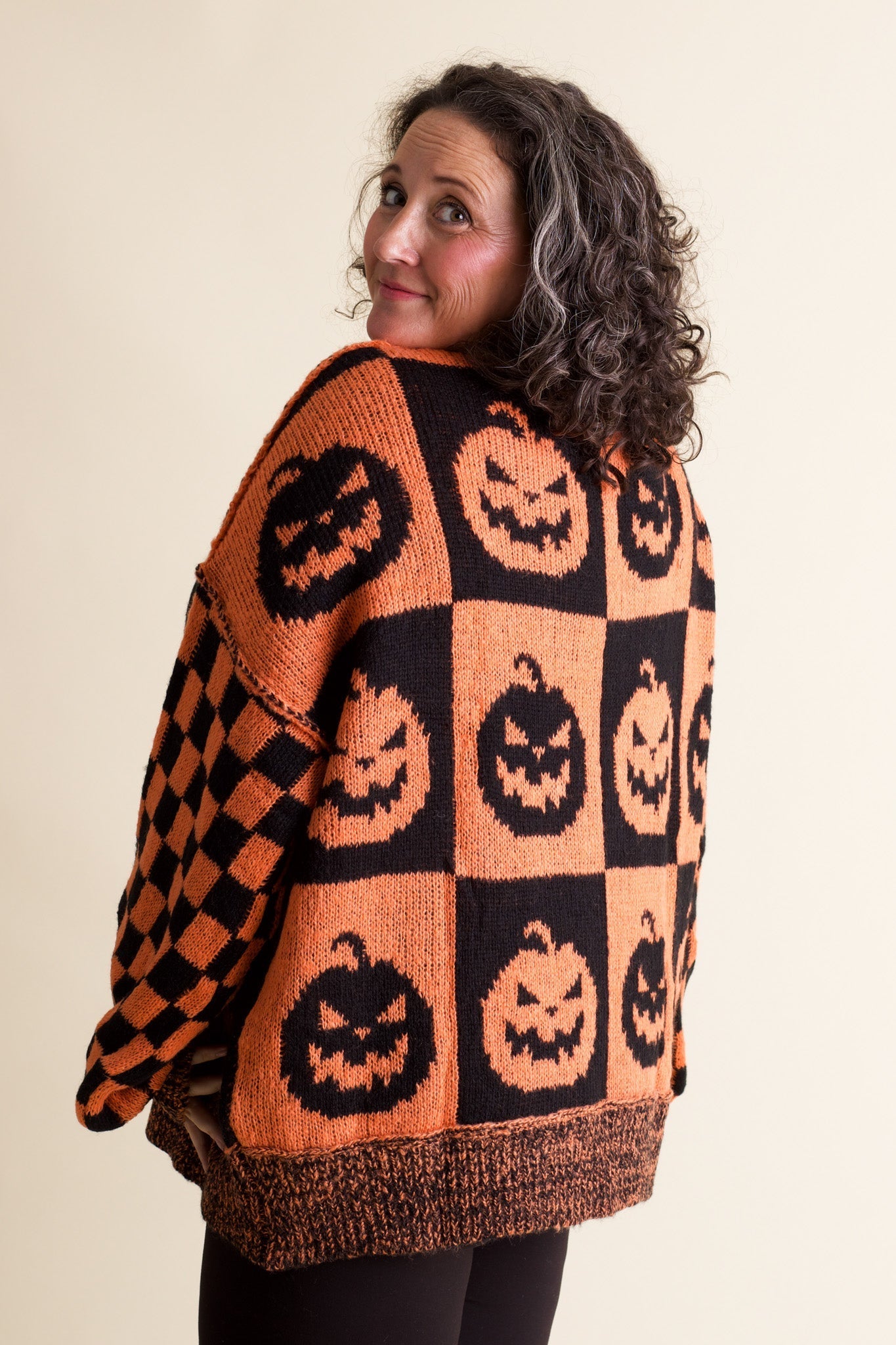 Spooky Season Checkered Sweater