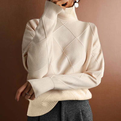 Kylie | Textured Turtleneck Knit Sweater