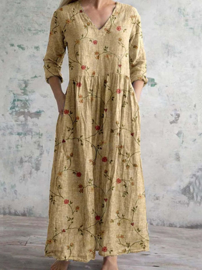 Giulia | Long dress with vintage floral print