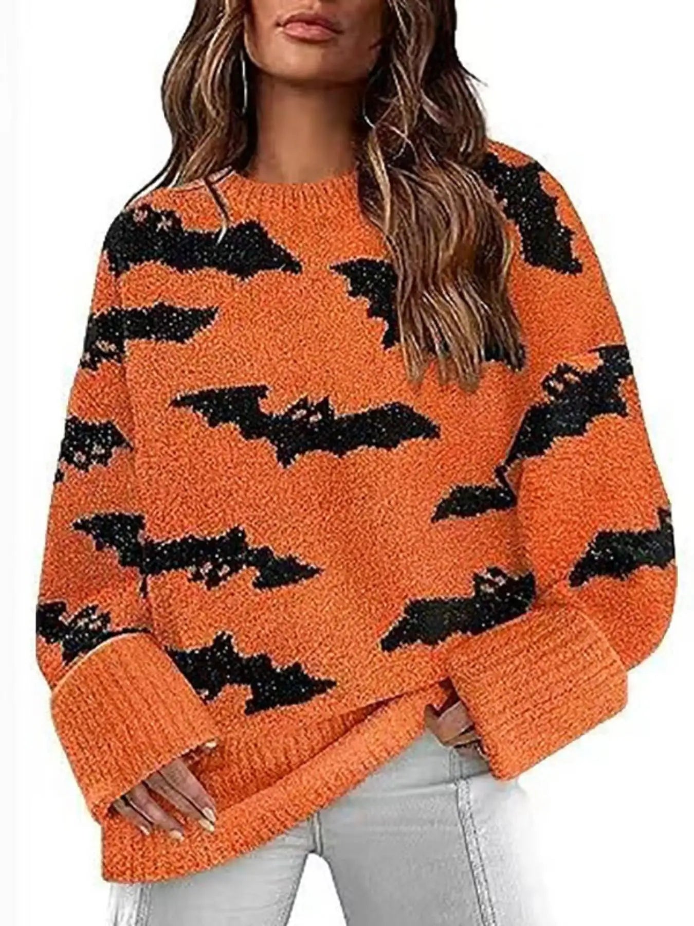 Halloween Bat Knit Pullover Sweater