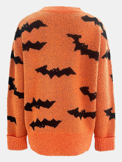 Halloween Bat Knit Pullover Sweater
