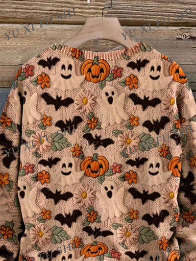 Halloween Digital Print Sweater