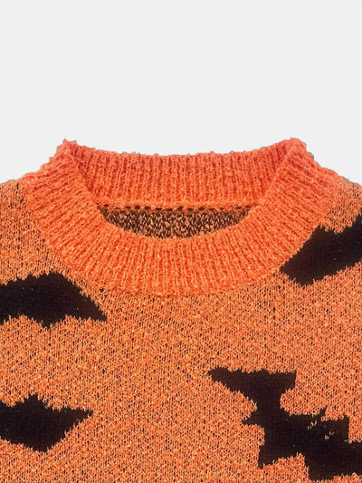 Halloween Bat Knit Pullover Sweater