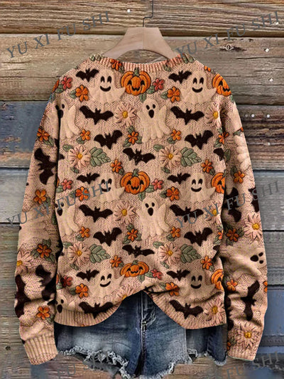 Halloween Digital Print Sweater