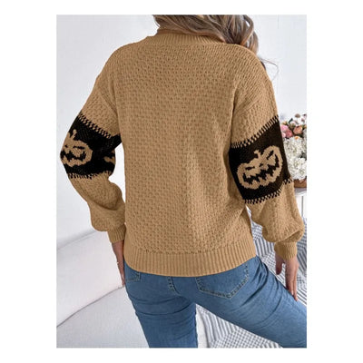 Pumpkin & Ghost Halloween Pullover Sweater