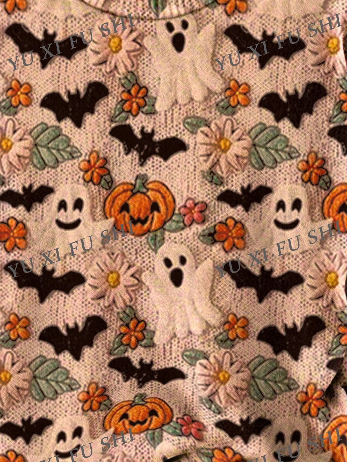 Halloween Digital Print Sweater