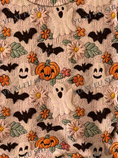 Halloween Digital Print Sweater