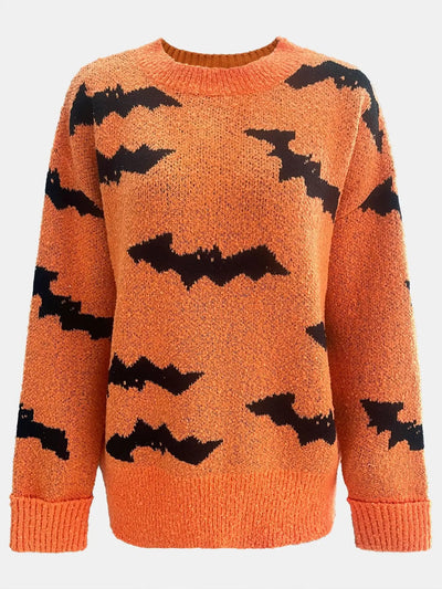 Halloween Bat Knit Pullover Sweater