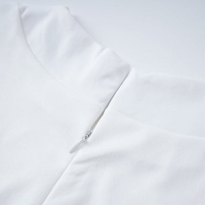 Cap Sleeve Loose Multi-Colored Printed High-Neck T-Shirts Tops