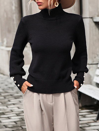 Simone | Pearl Sleeve Knit Sweater