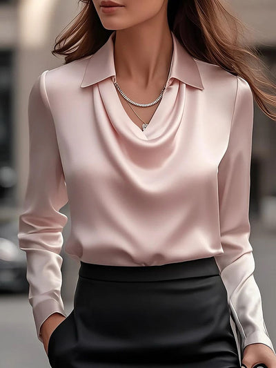 Milan - Chic Silky Satin Neck Blouse