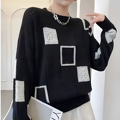 Samantha | Monochrome Patchwork Sweater