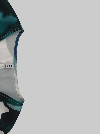 Batwing Sleeves Loose Printed Tied Waist V-Neck Evening Dresses Maxi Dresses