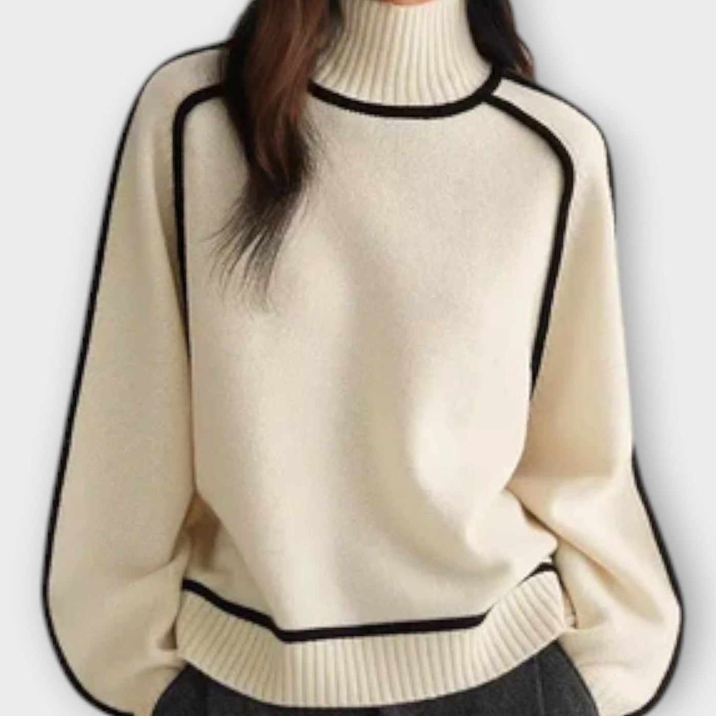 Brielle | Women Ribbed Turtleneck Sweater | Soft & Structured