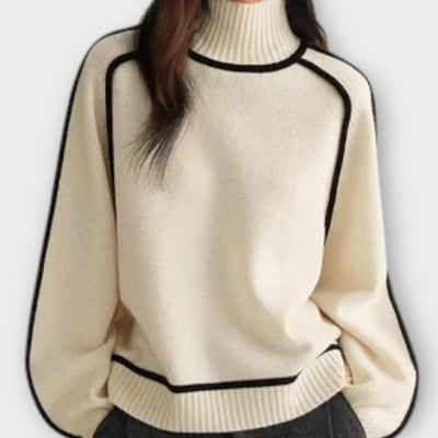 Brielle | Women Ribbed Turtleneck Sweater | Soft & Structured