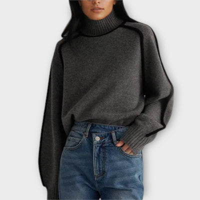 Brielle | Women Ribbed Turtleneck Sweater | Soft & Structured