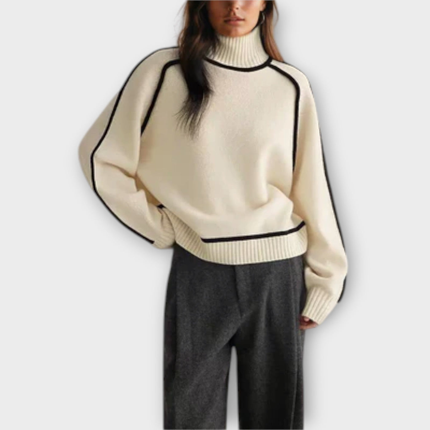 Brielle | Women Ribbed Turtleneck Sweater | Soft & Structured