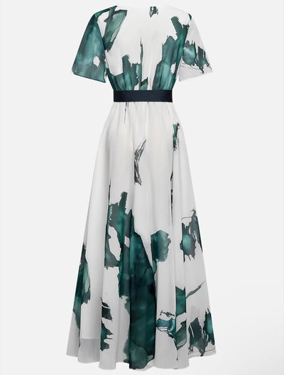 Nayla™ | Long Dress with Watercolor Print